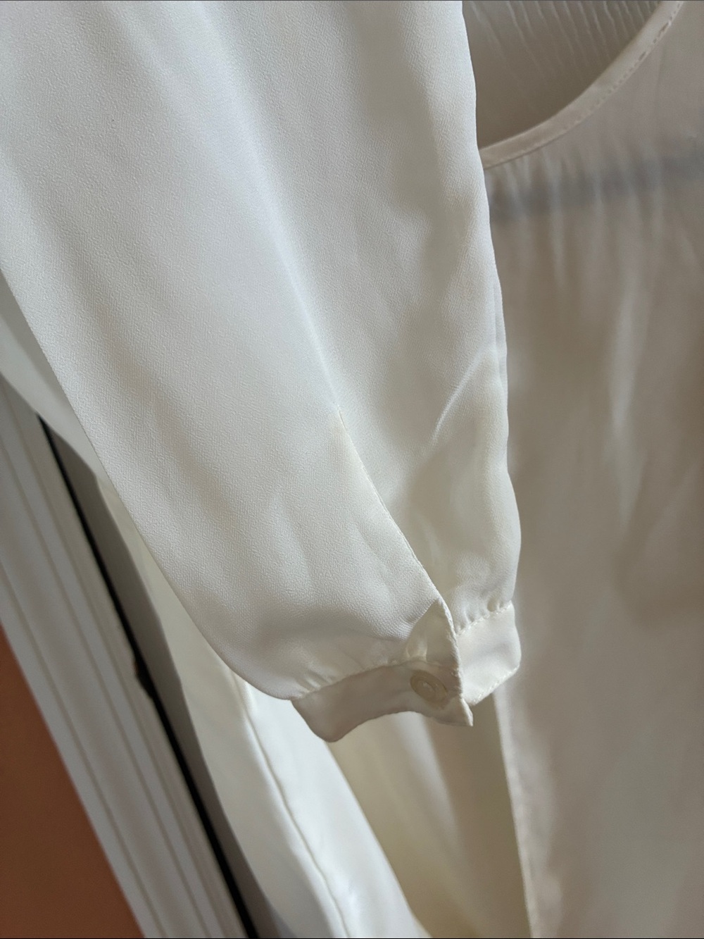 Buffalo David Bitton Cream Draped Long-Sleeve Blouse - Picture 7 of 8